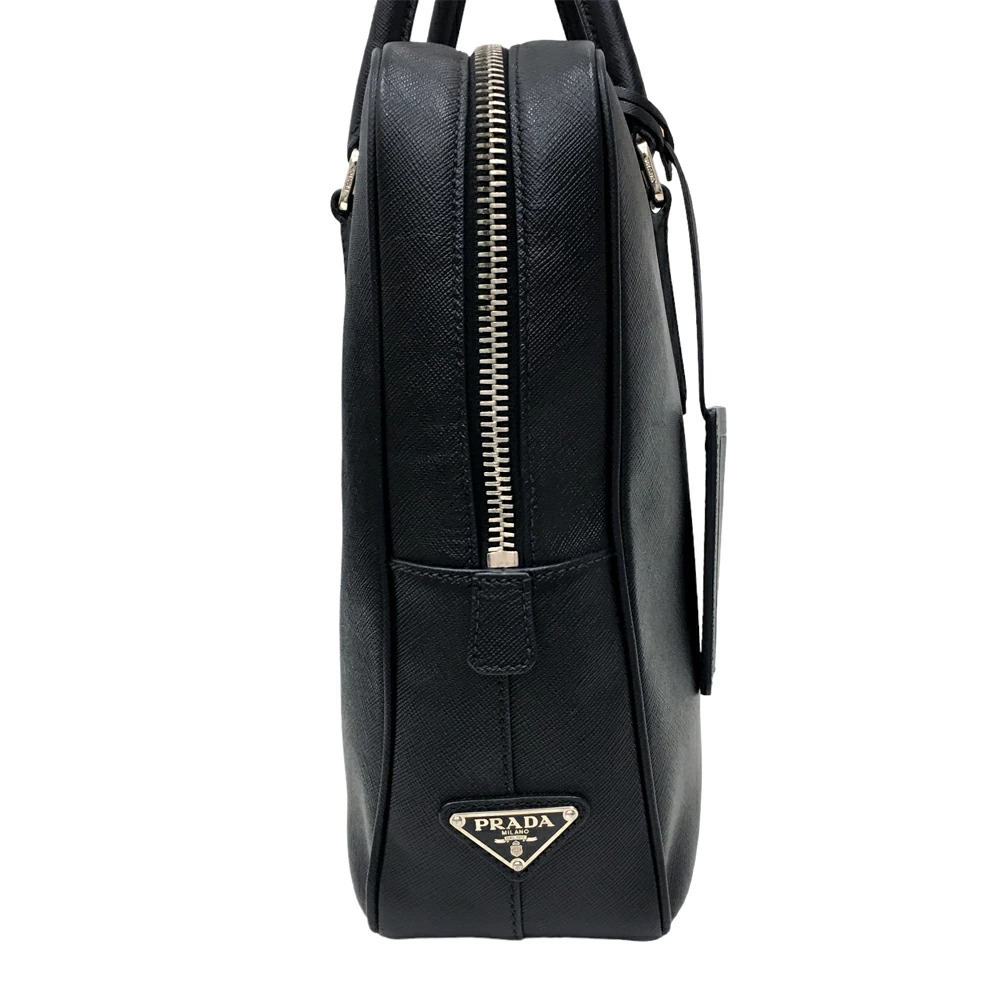 Prada Briefcase Business Bag Handbag Black Leather - Picture 6 of 10